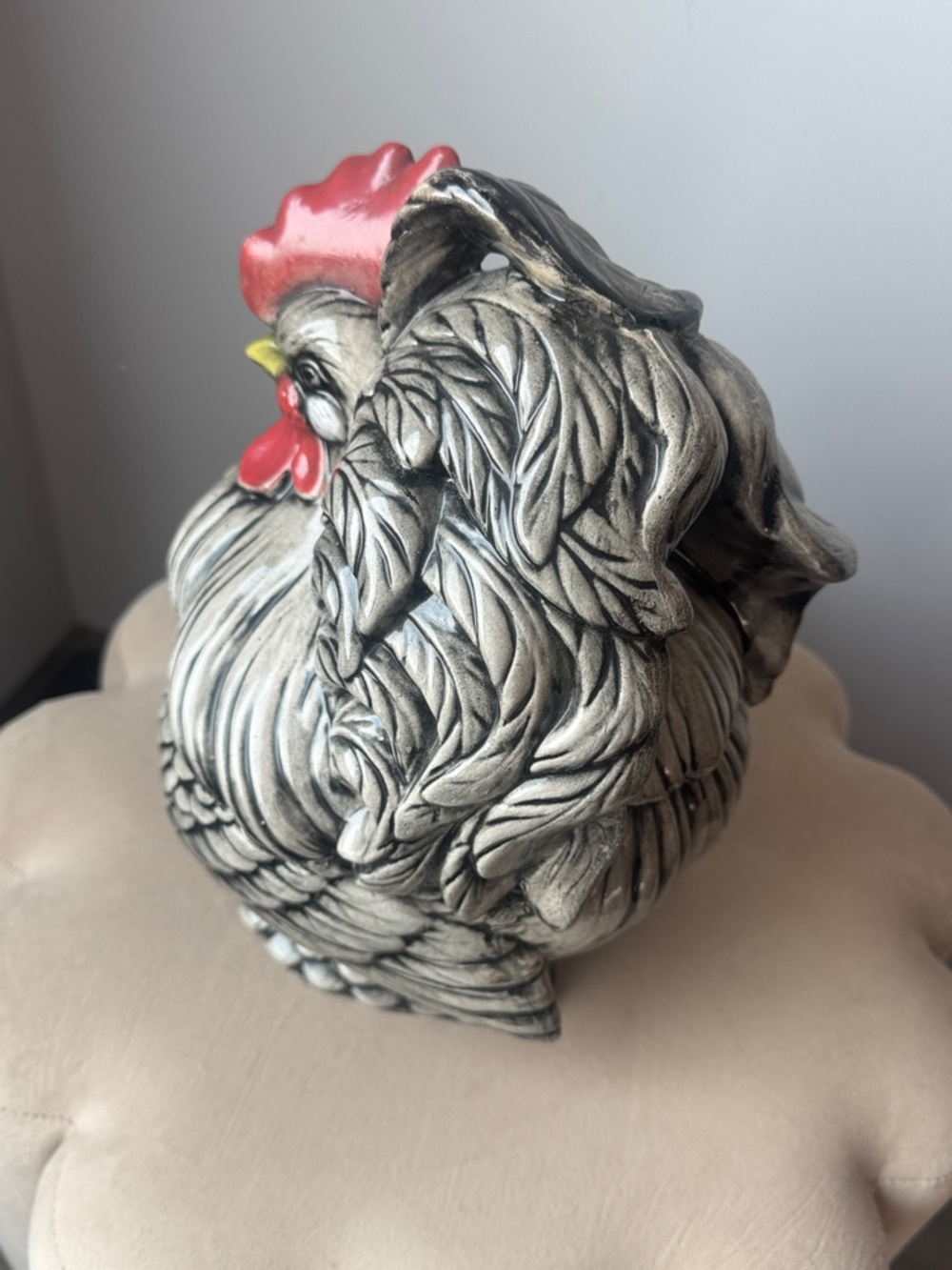 Vintage 1960’s Decorative Ceramic Rooster Chicken Figurine - Handpainted - Picture 5 of 8